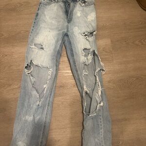 Light Blue Boyfriend Distressed Jeans
